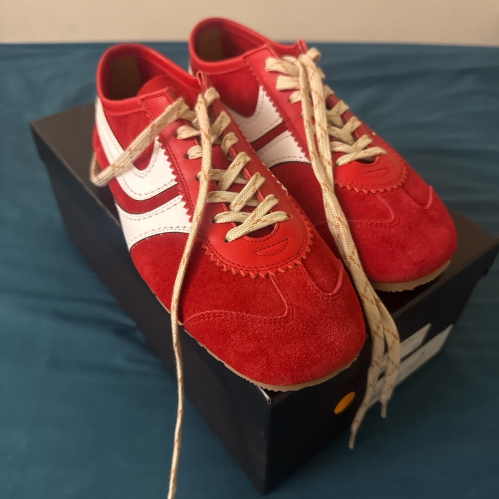 Dries Van Noten Red and White Athletic Shoes